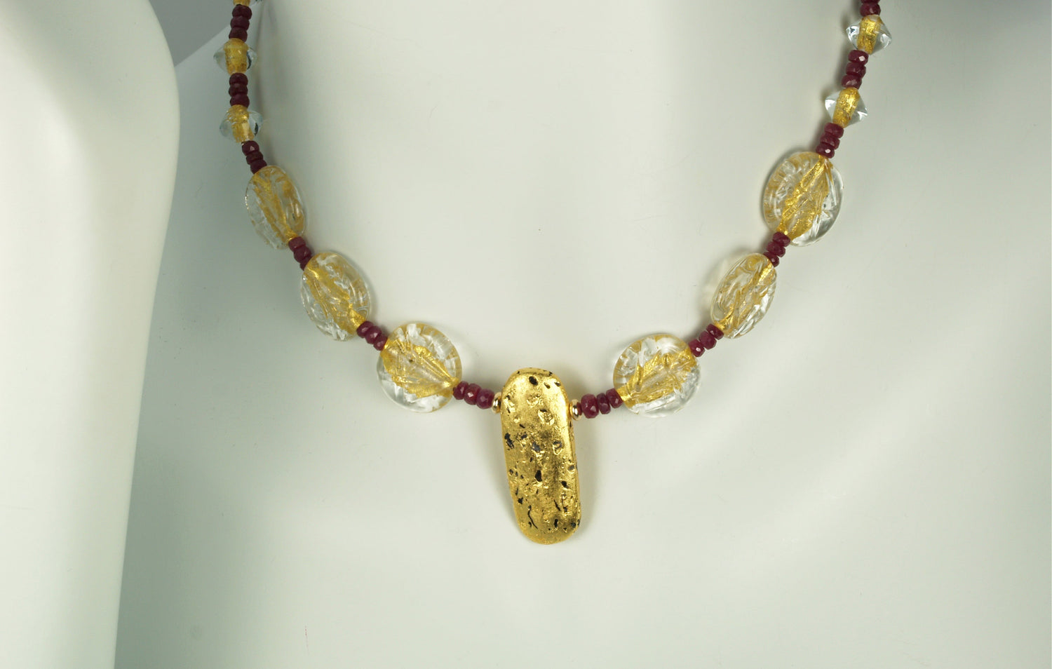 "Ruby and Ice" Necklace