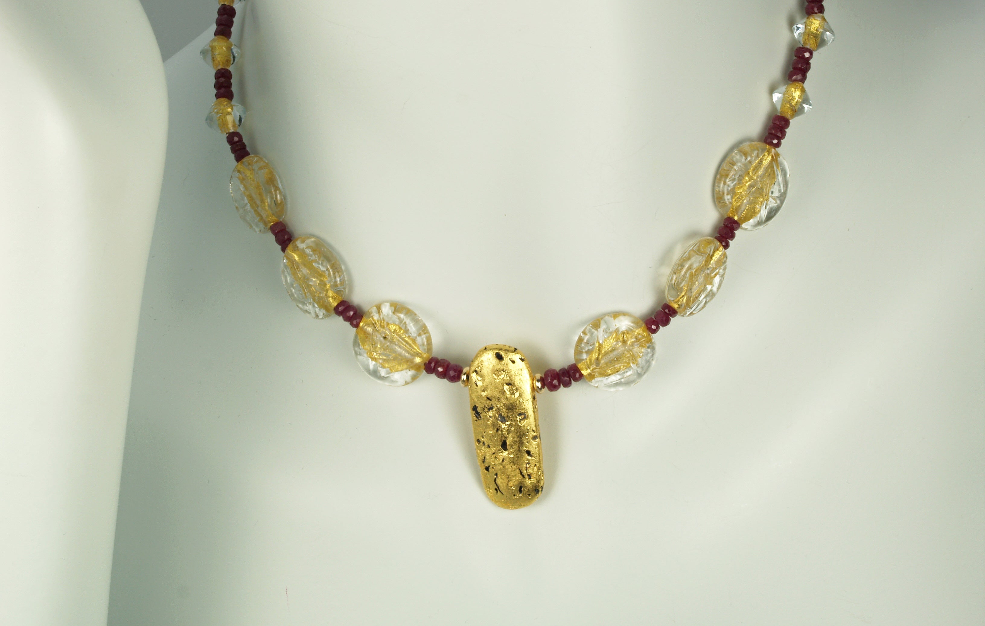 "Ruby and Ice" Necklace