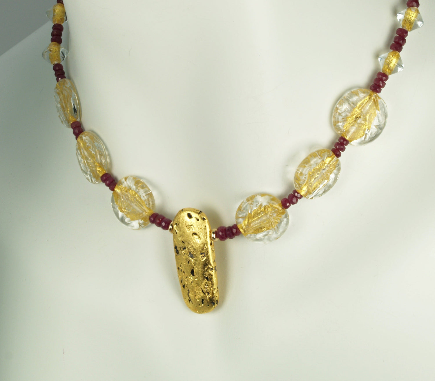 "Ruby and Ice" Necklace