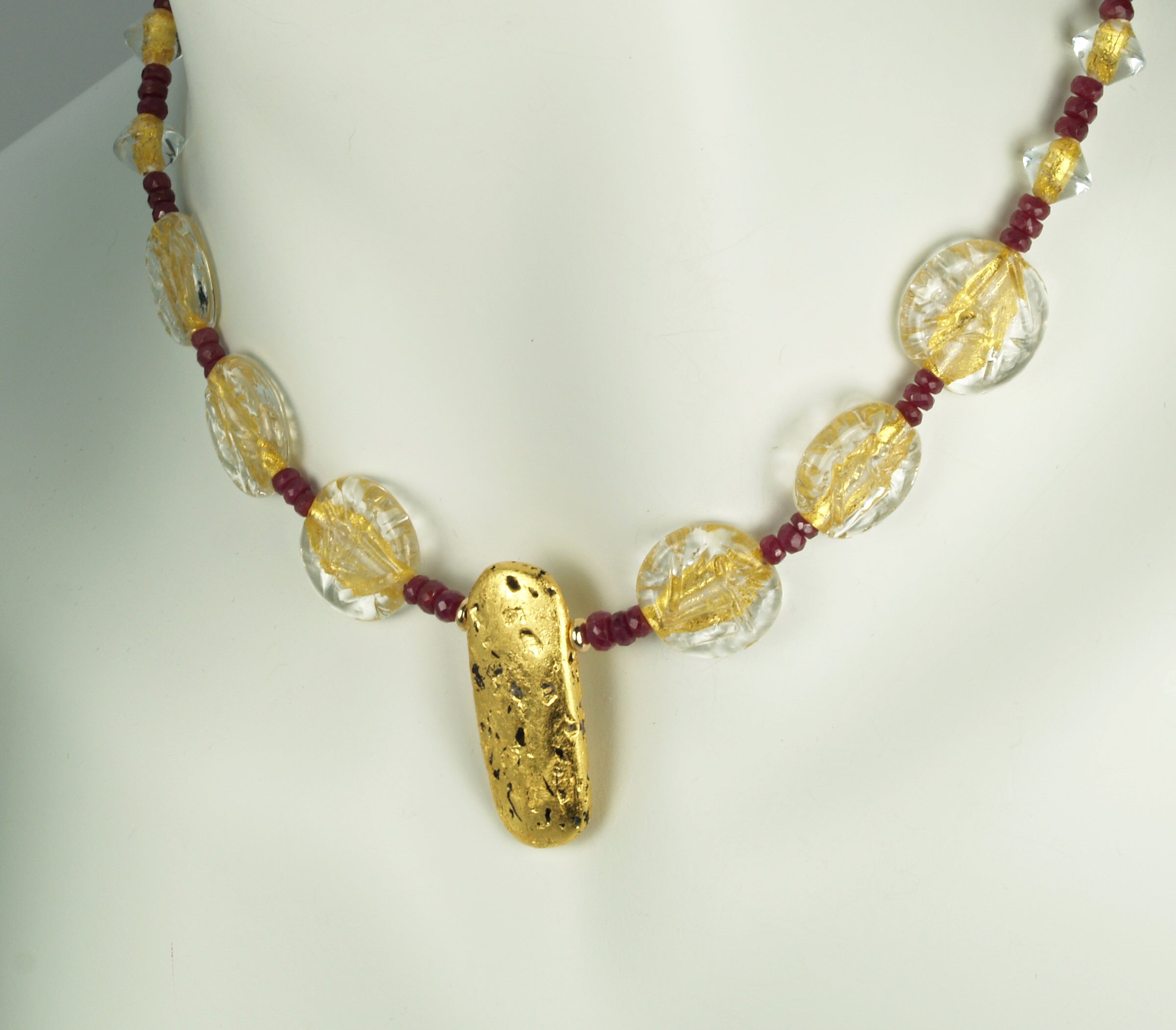 "Ruby and Ice" Necklace