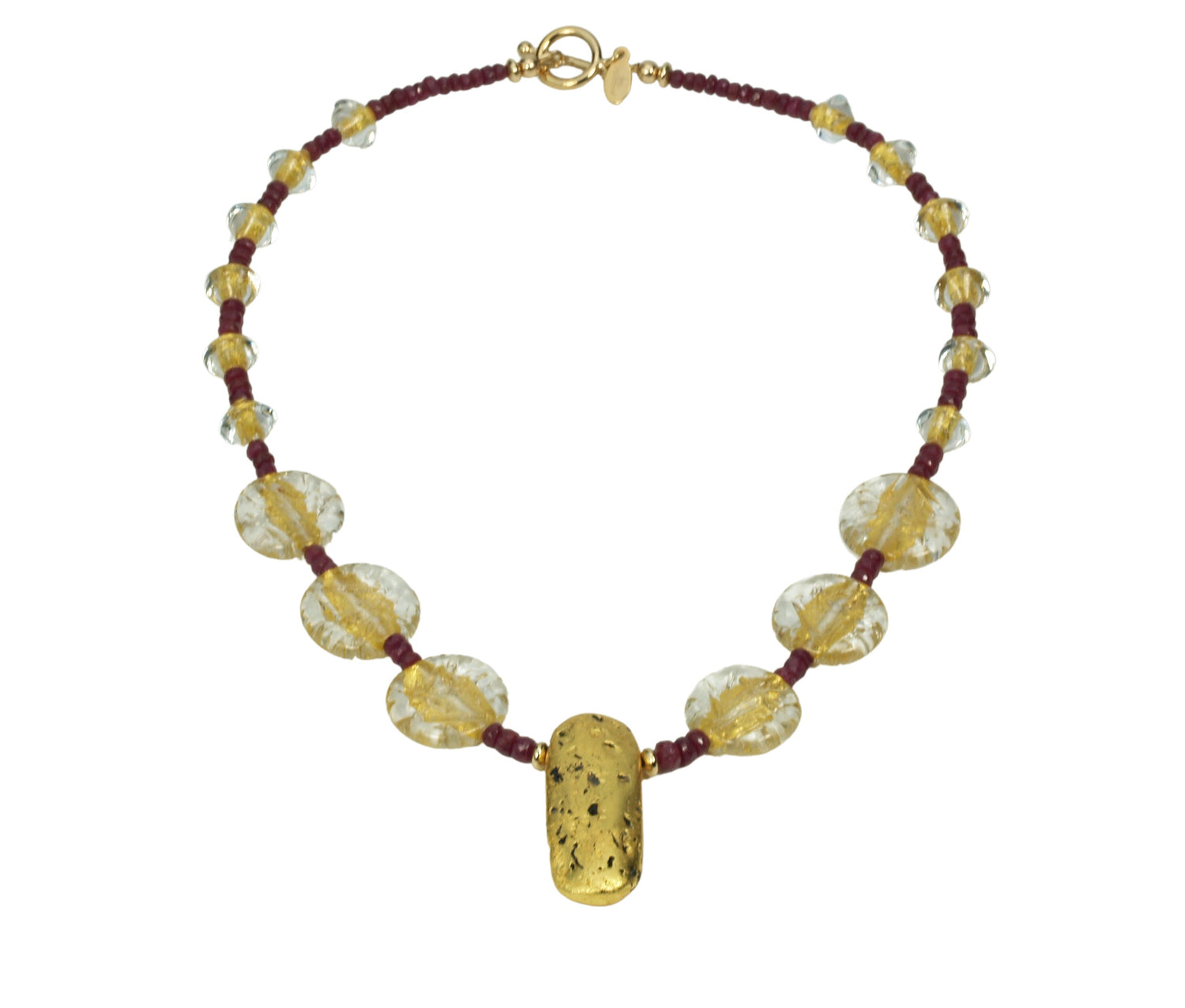 "Ruby and Ice" Necklace