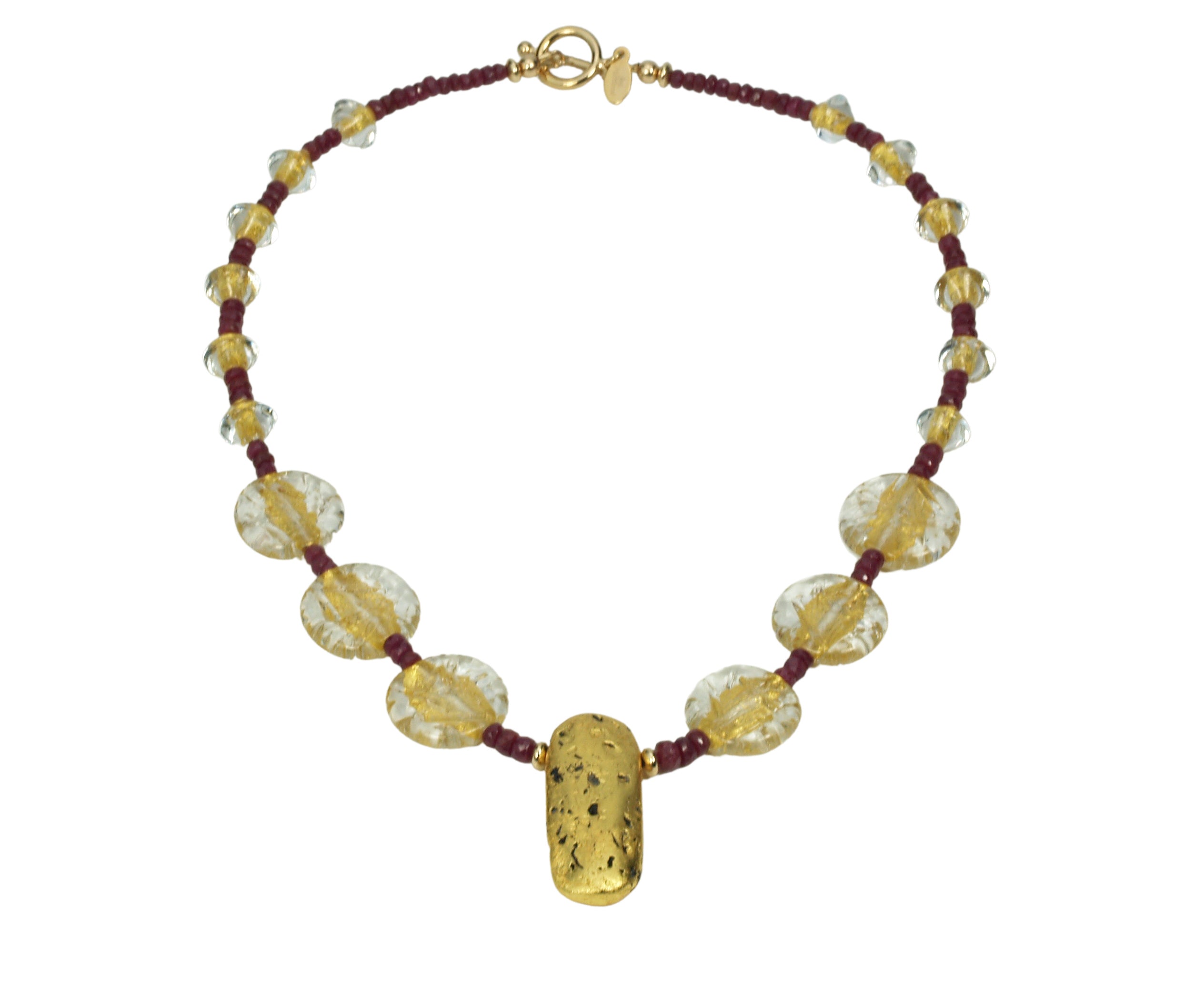 "Ruby and Ice" Necklace