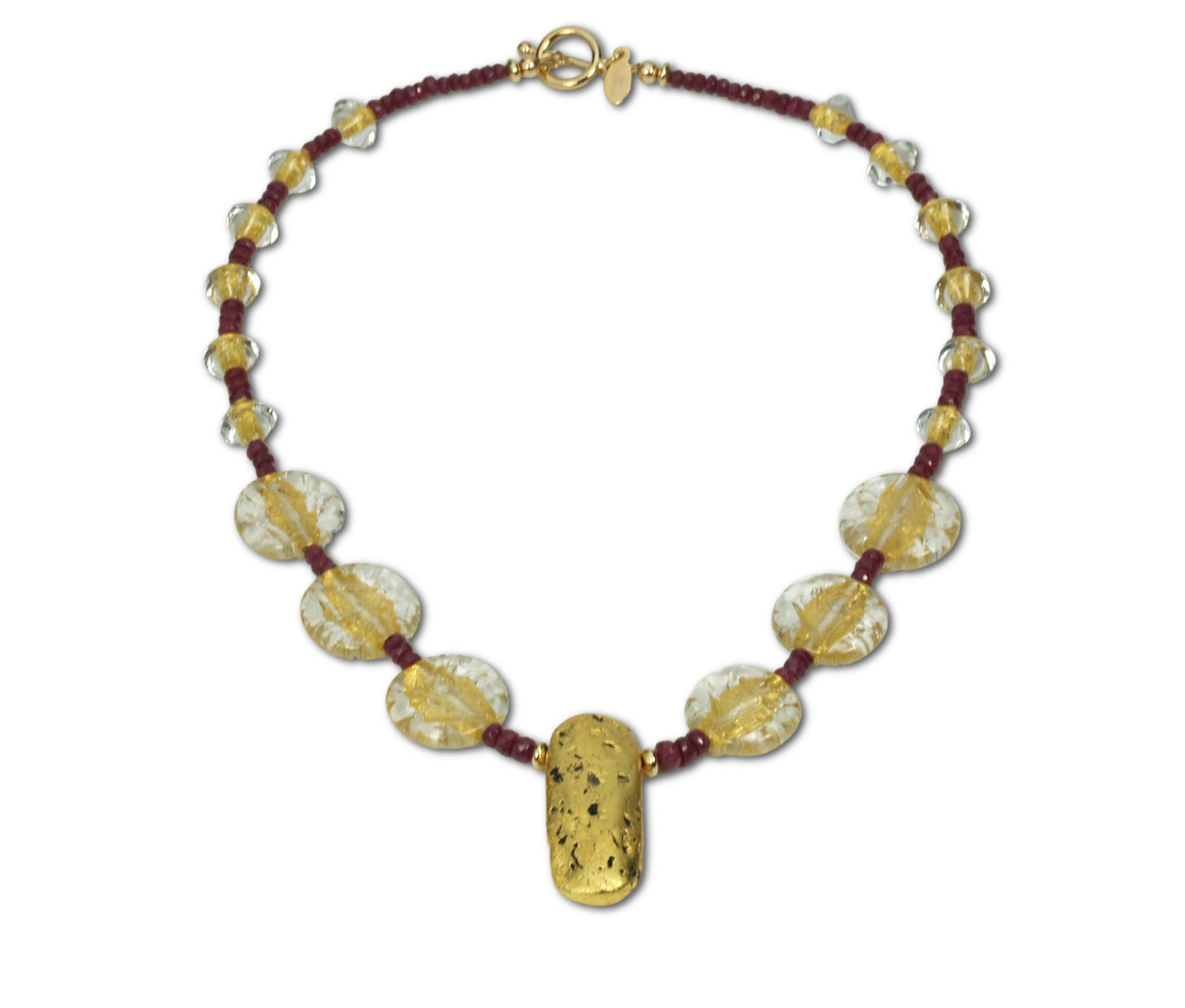 "Ruby and Ice" Necklace