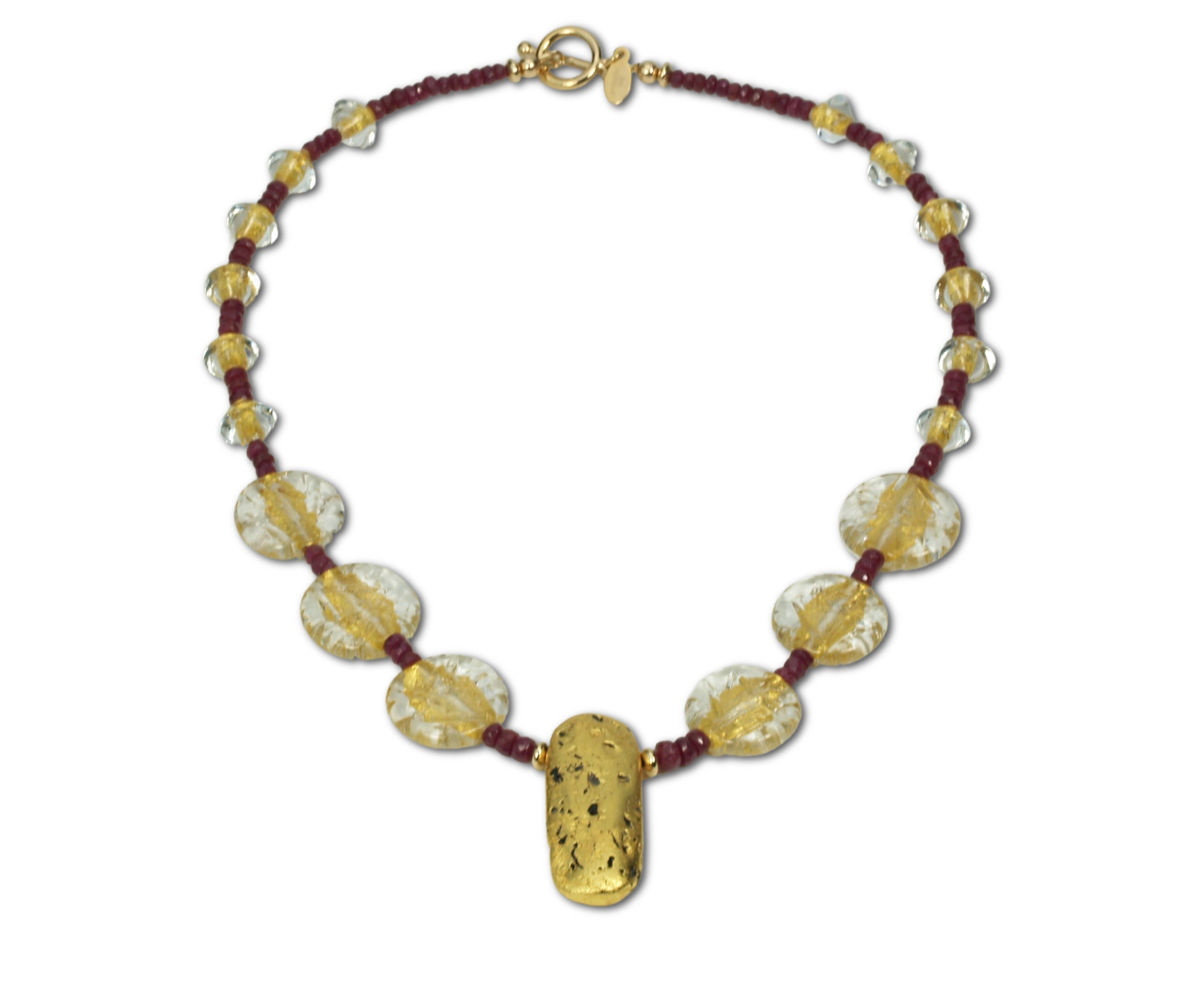 "Ruby and Ice" Necklace