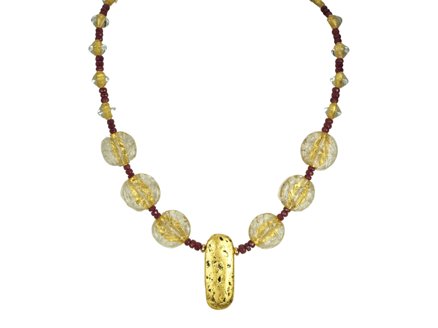 "Ruby and Ice" Necklace