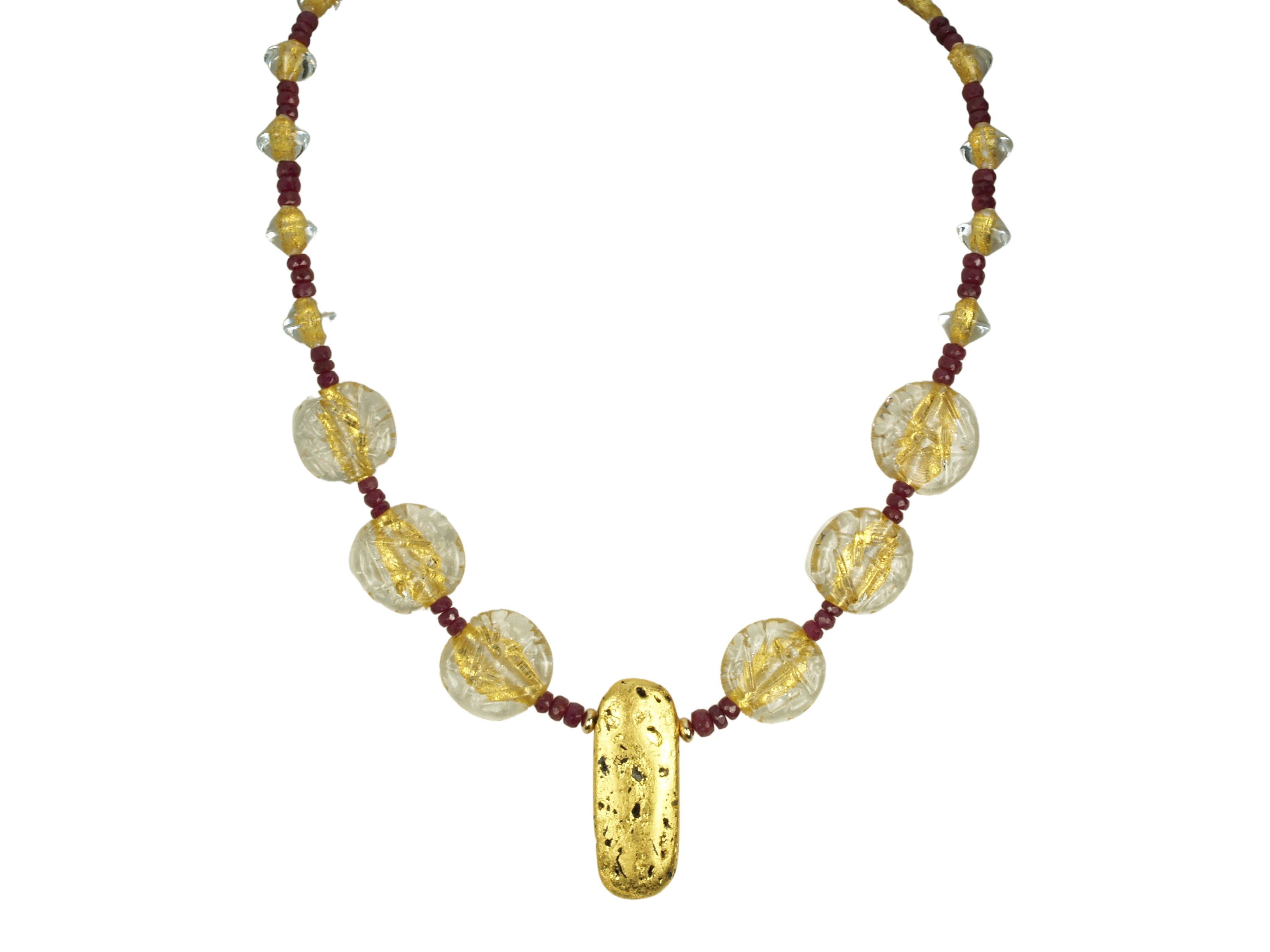 "Ruby and Ice" Necklace