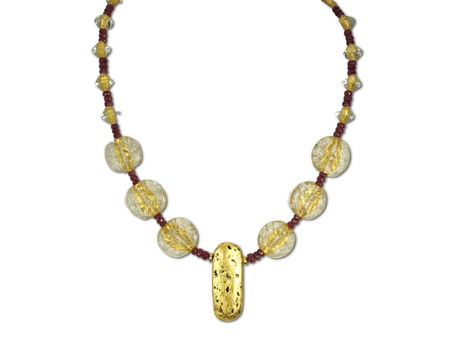 "Ruby and Ice" Necklace