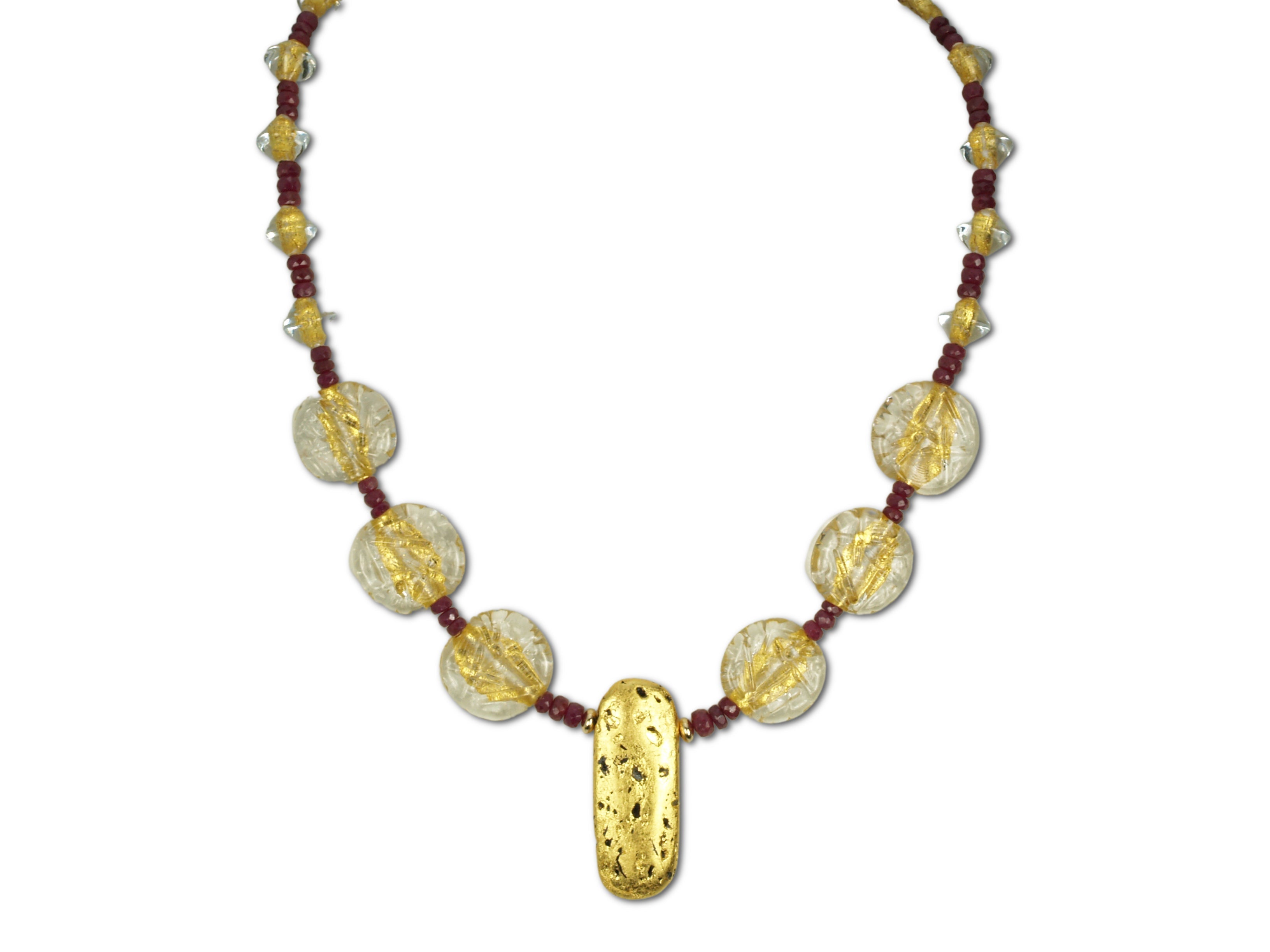 "Ruby and Ice" Necklace
