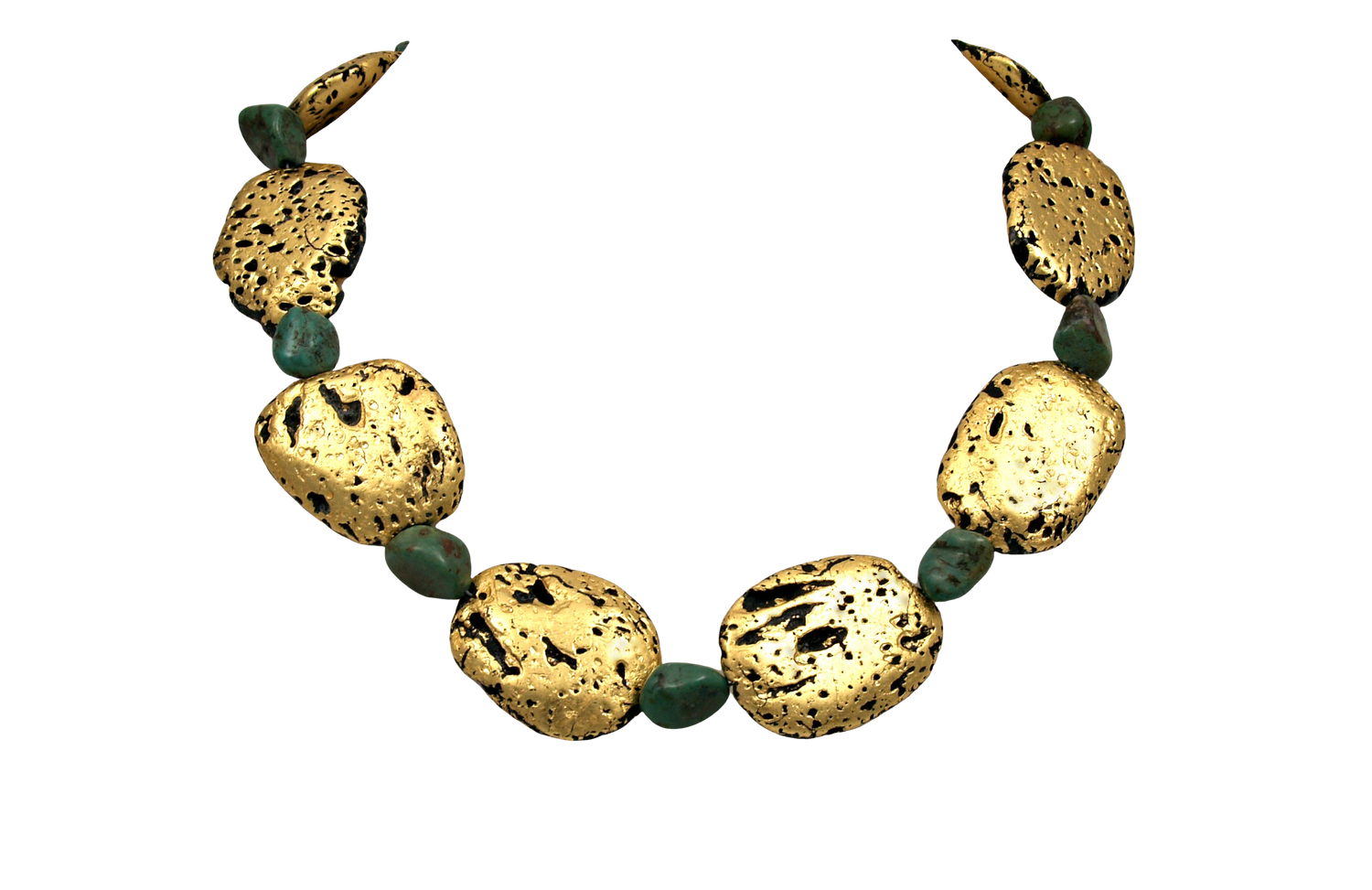 Turquoise Radiance Necklace - Gold and Green Turquoise