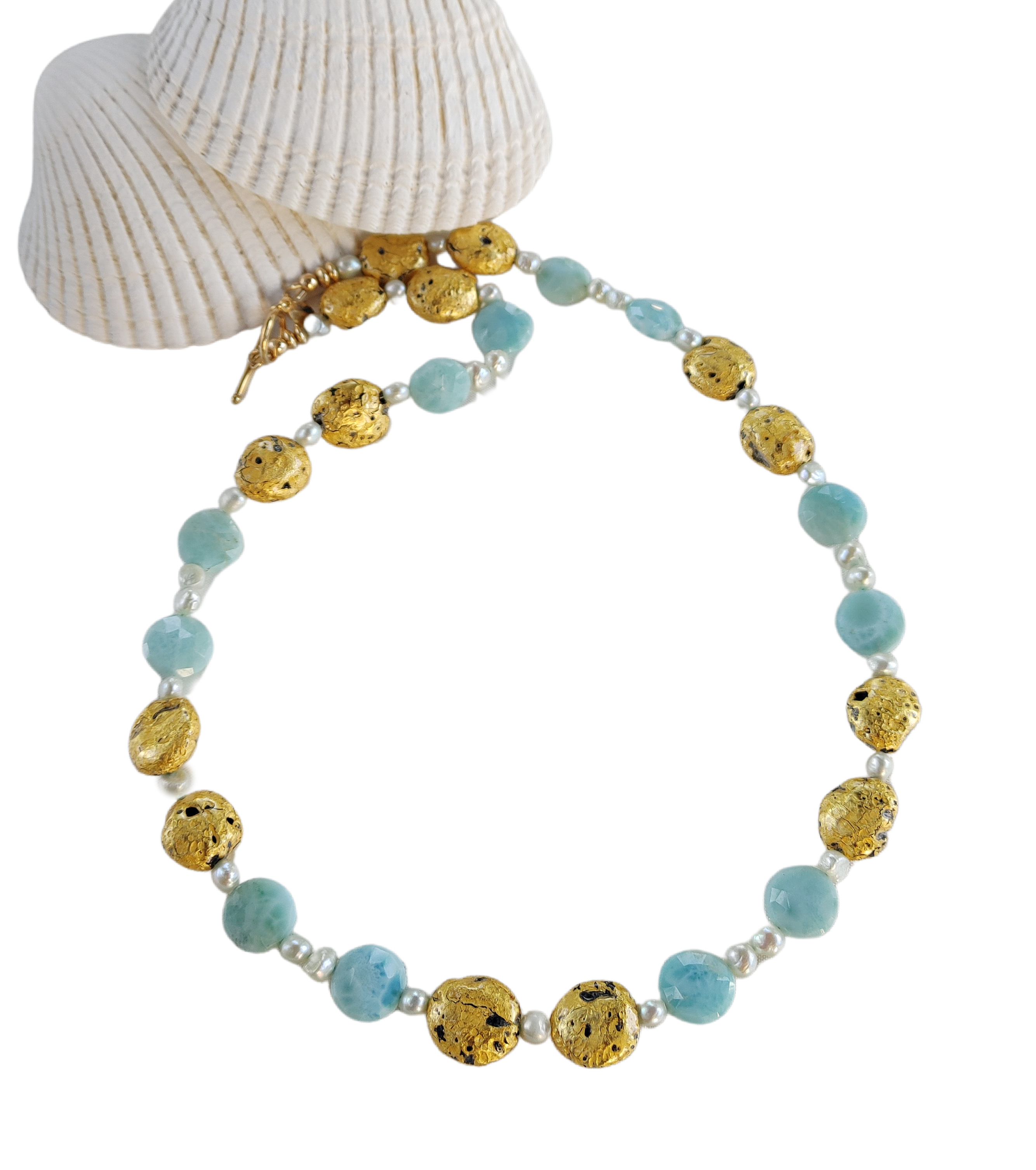 Beloved - Larimar and Gold Necklace