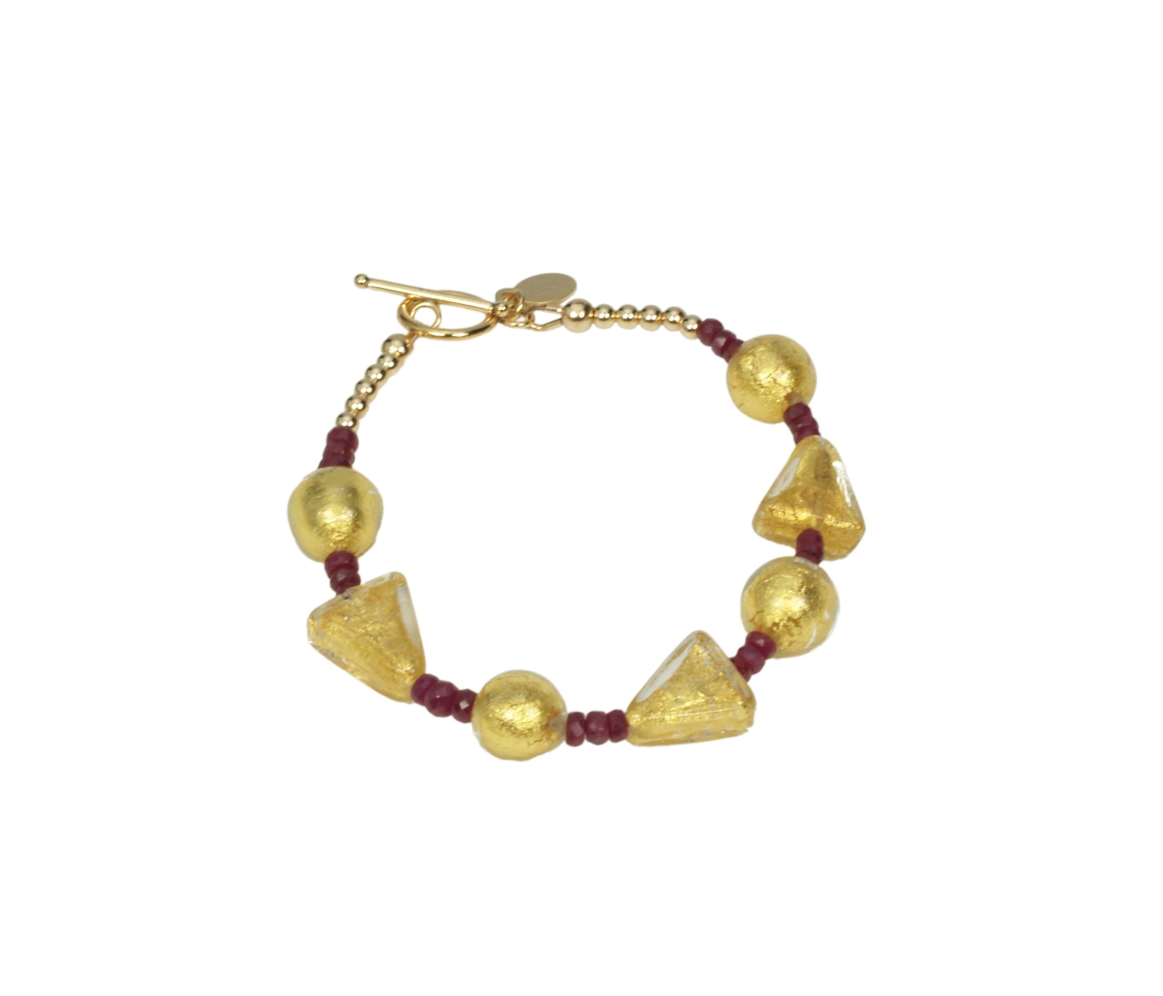 Ruby and Venetian Gold Bracelet "Ruby and Gustav"