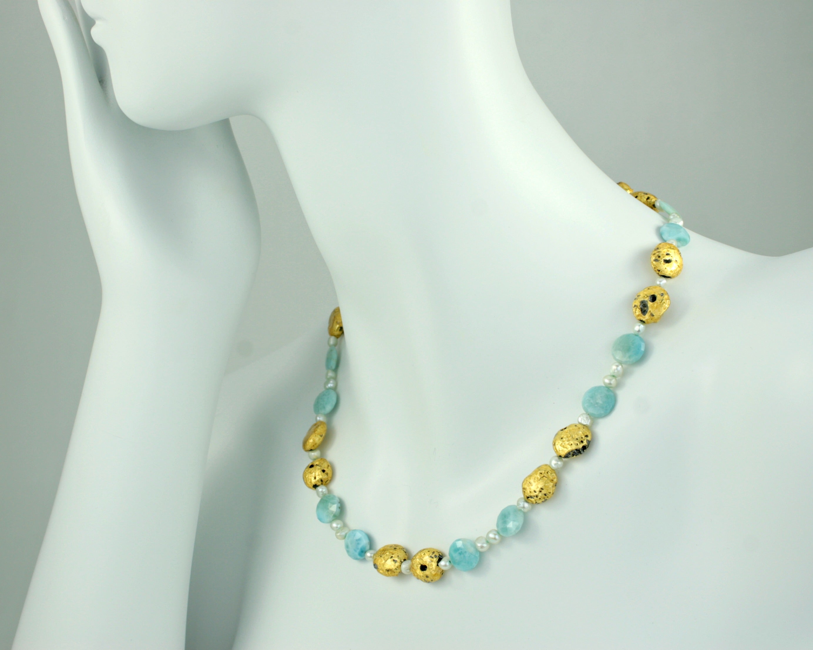Beloved - Larimar and Gold Necklace