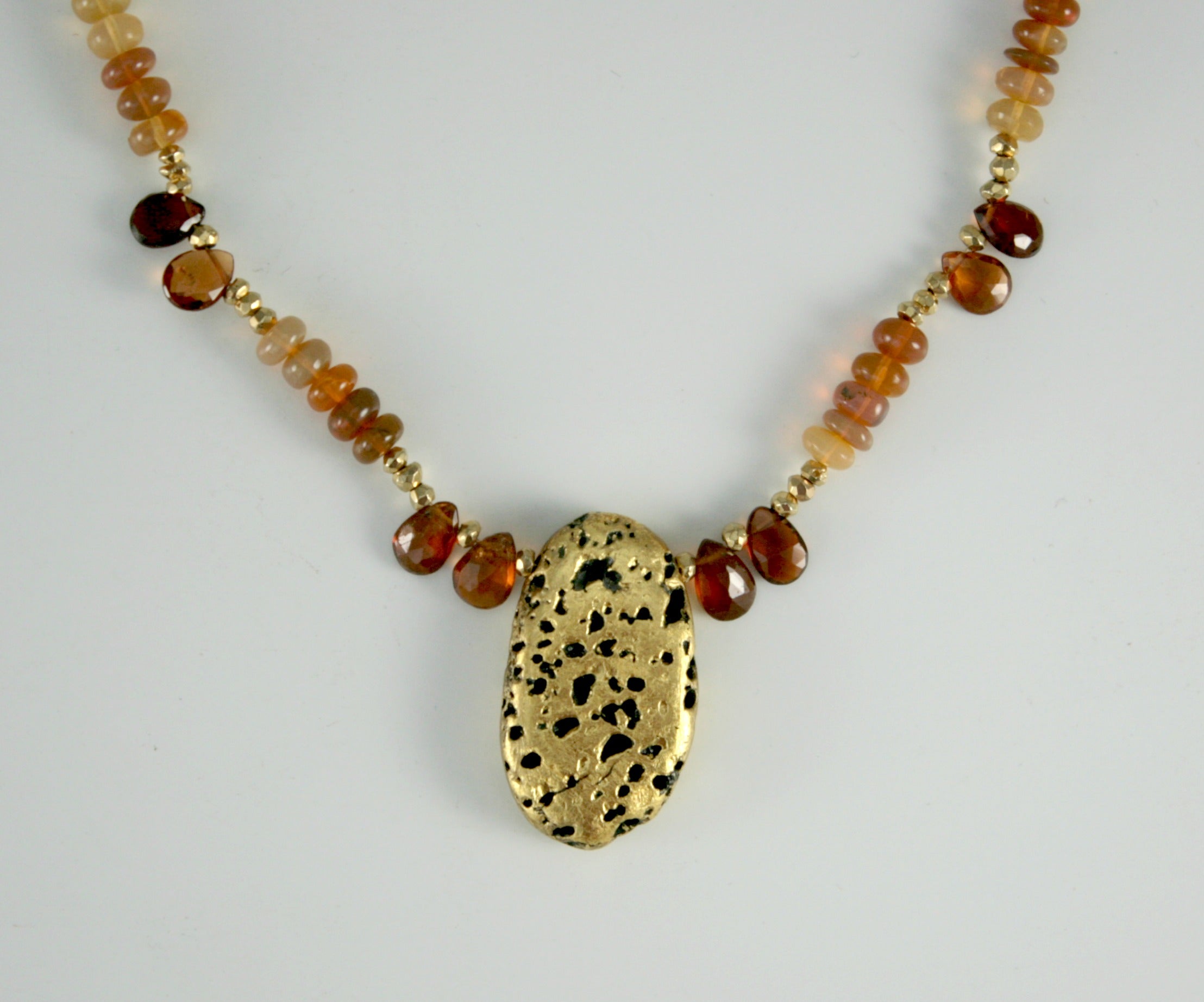 Fireside Chat - Fire Opals, Sapphire, and Gold Necklace