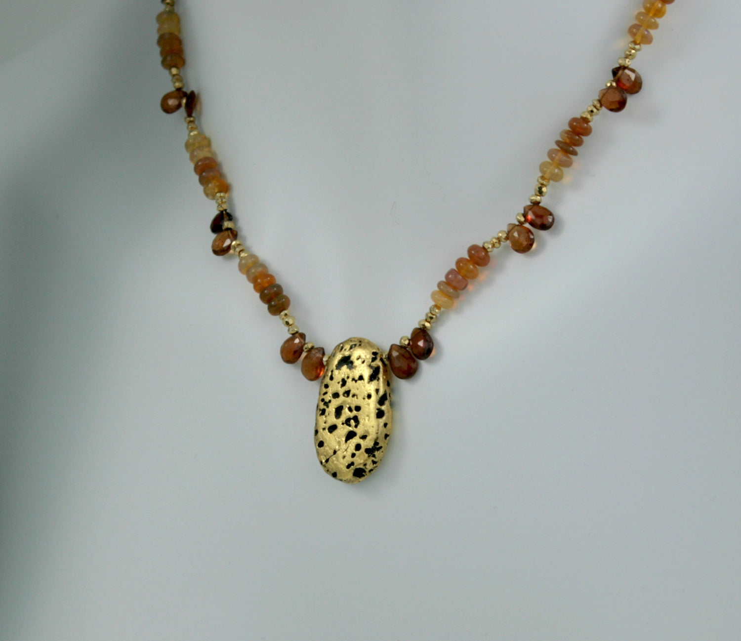 Fireside Chat - Fire Opals, Sapphire, and Gold Necklace