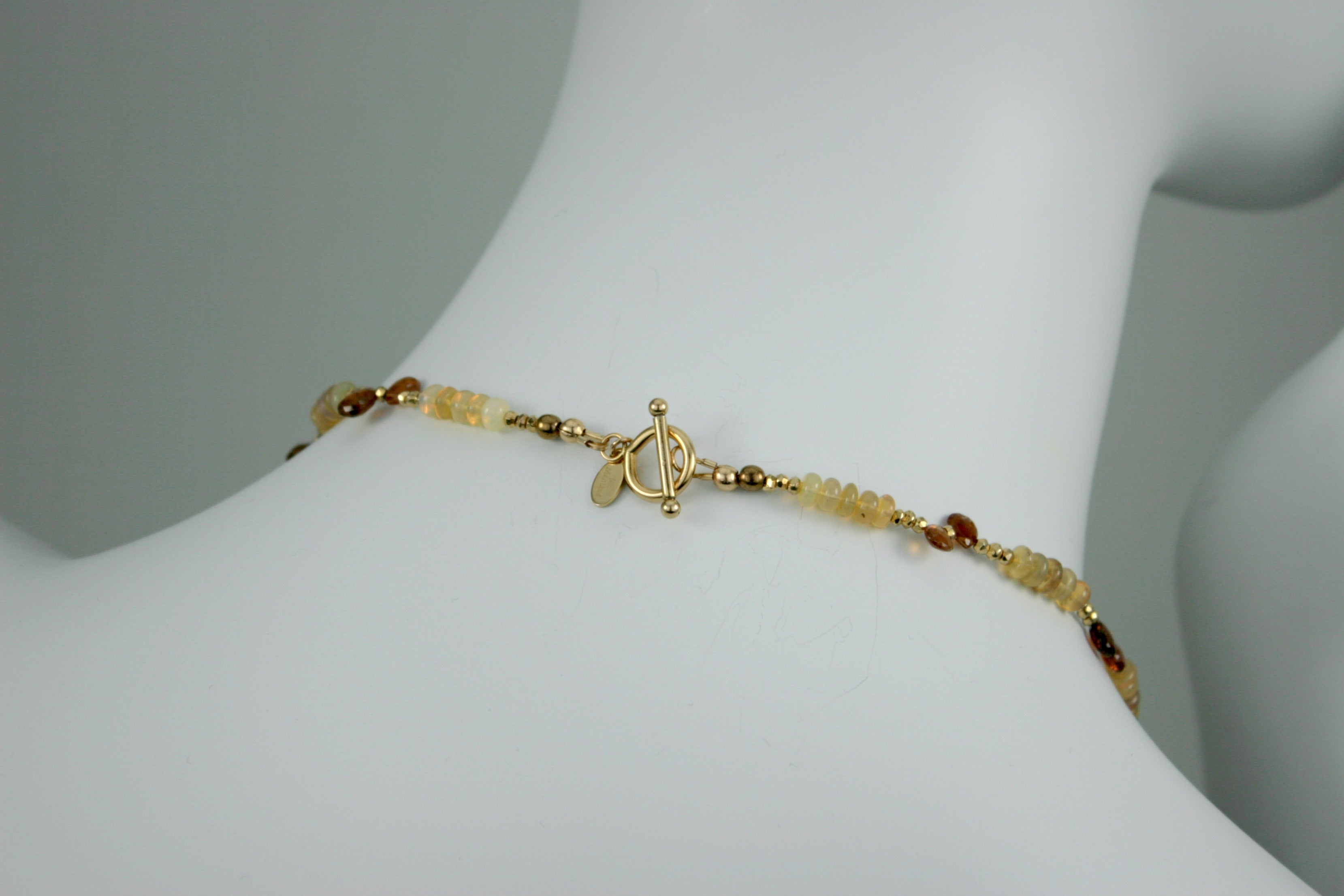 Fireside Chat - Fire Opals, Sapphire, and Gold Necklace