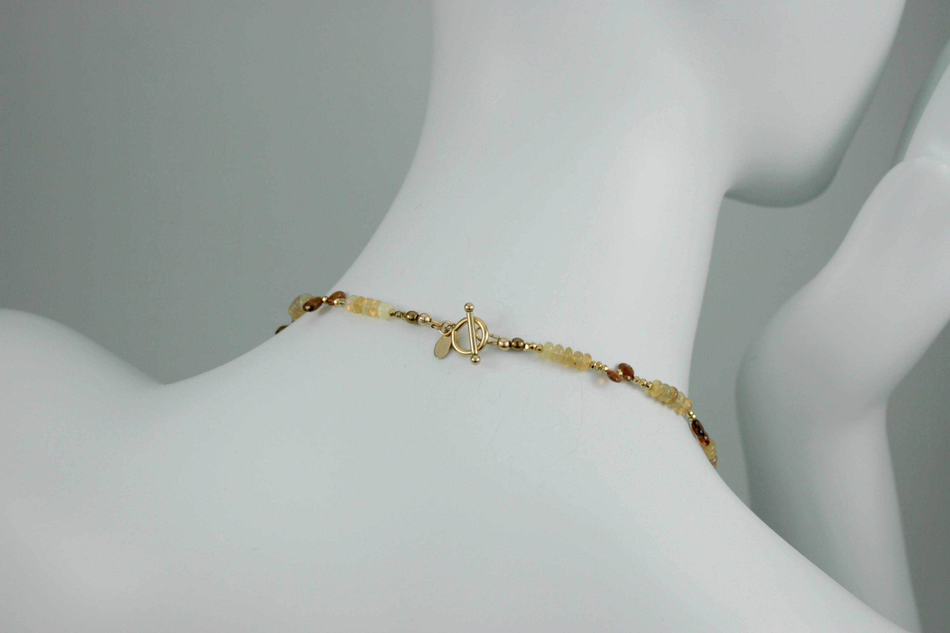 Fireside Chat - Fire Opals, Sapphire, and Gold Necklace