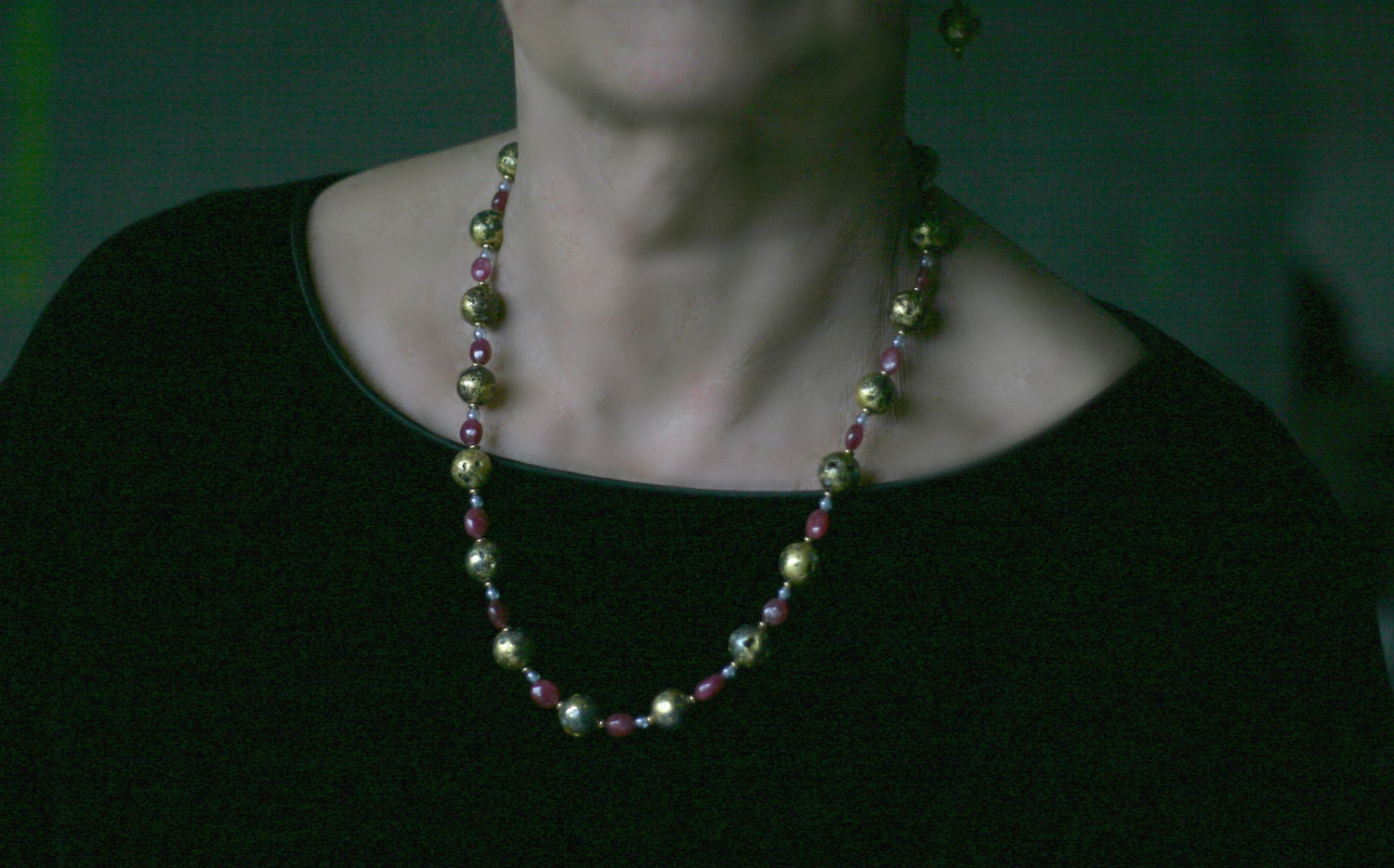 Ruby Glow Necklace - Natural Ruby and Gold Necklace
