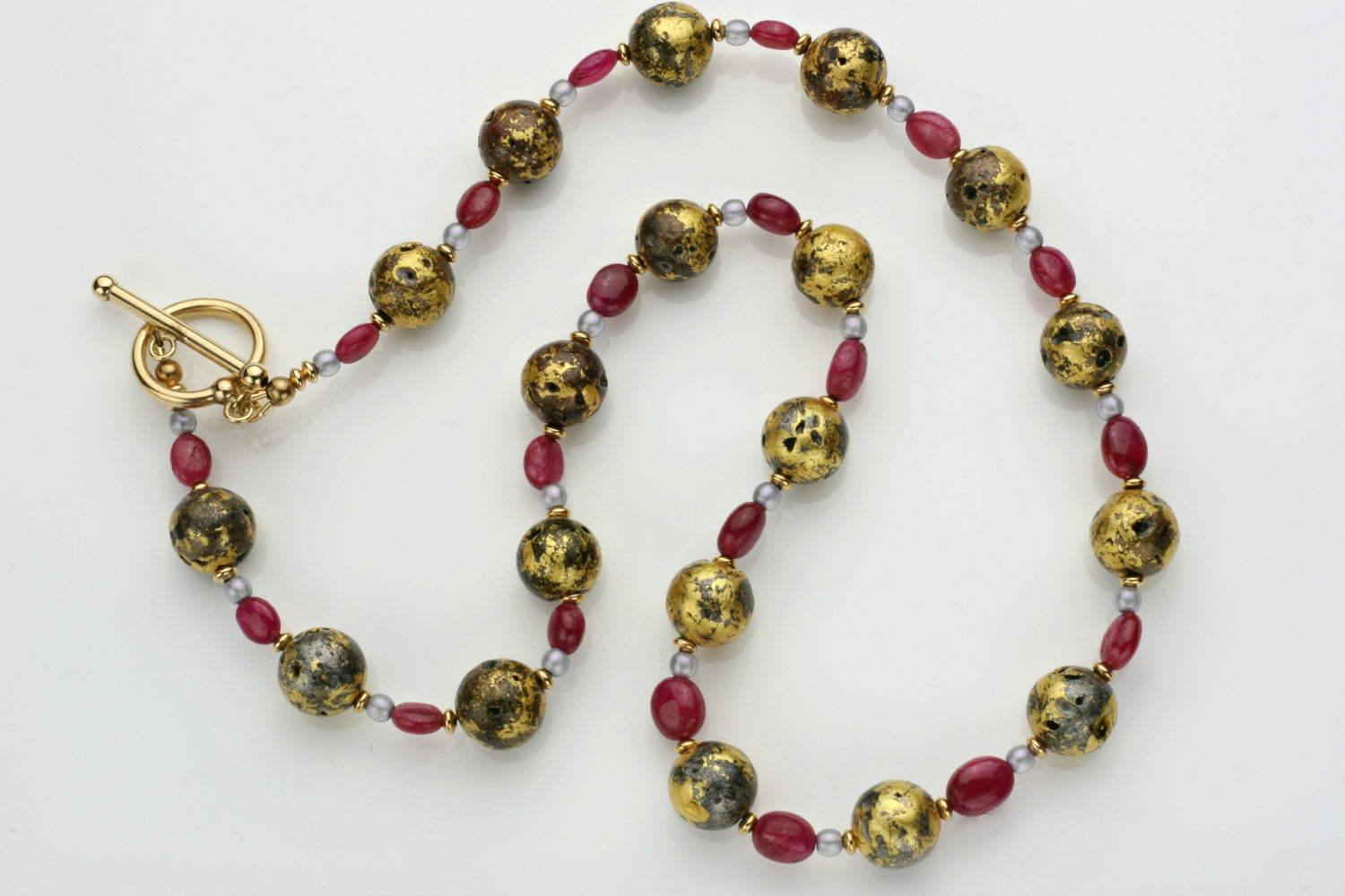 Ruby Glow Necklace - Natural Ruby and Gold Necklace