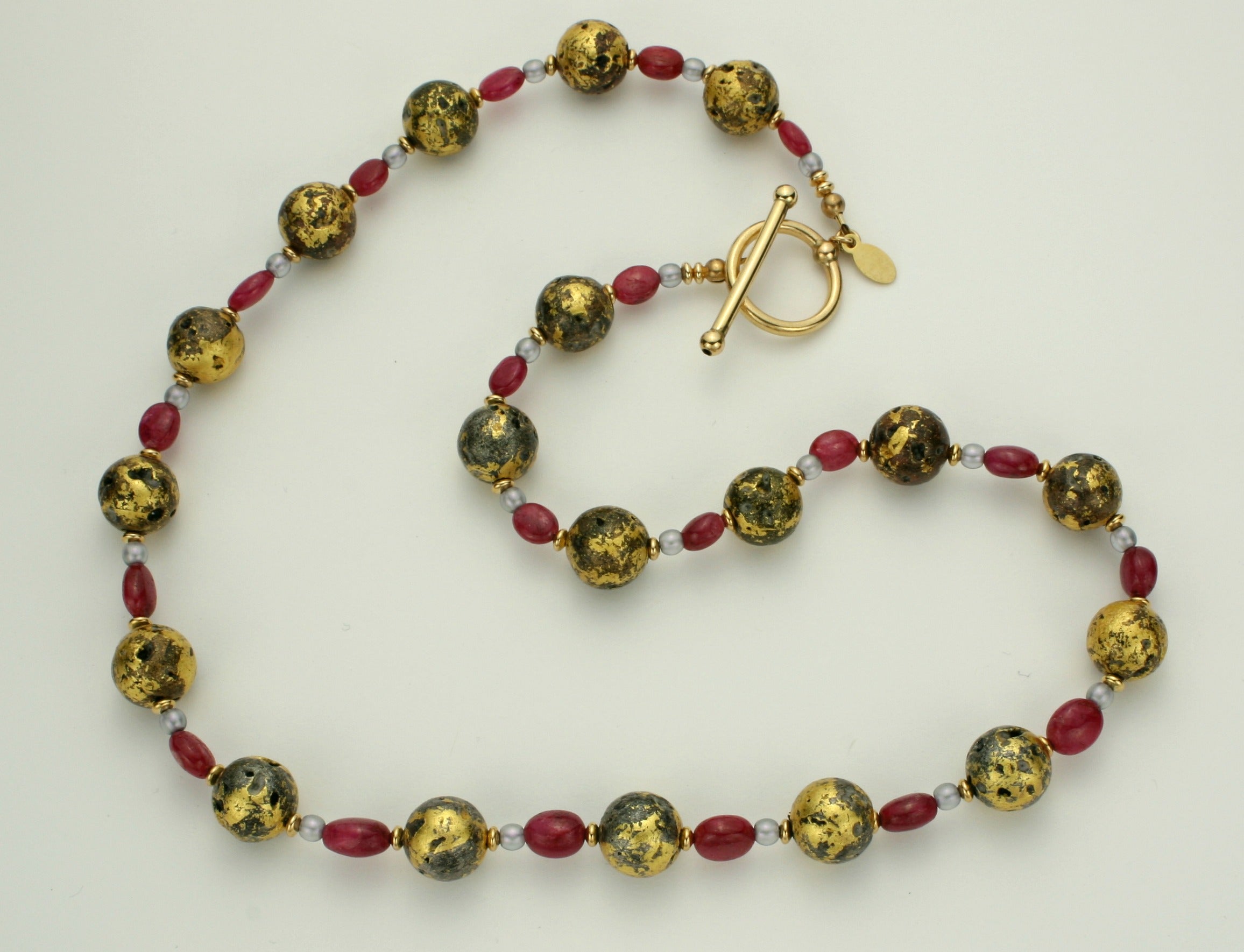 Ruby Glow Necklace - Natural Ruby and Gold Necklace