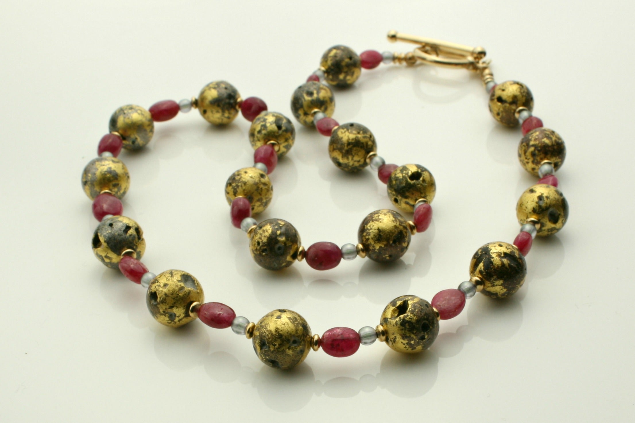 Ruby Glow Necklace - Natural Ruby and Gold Necklace