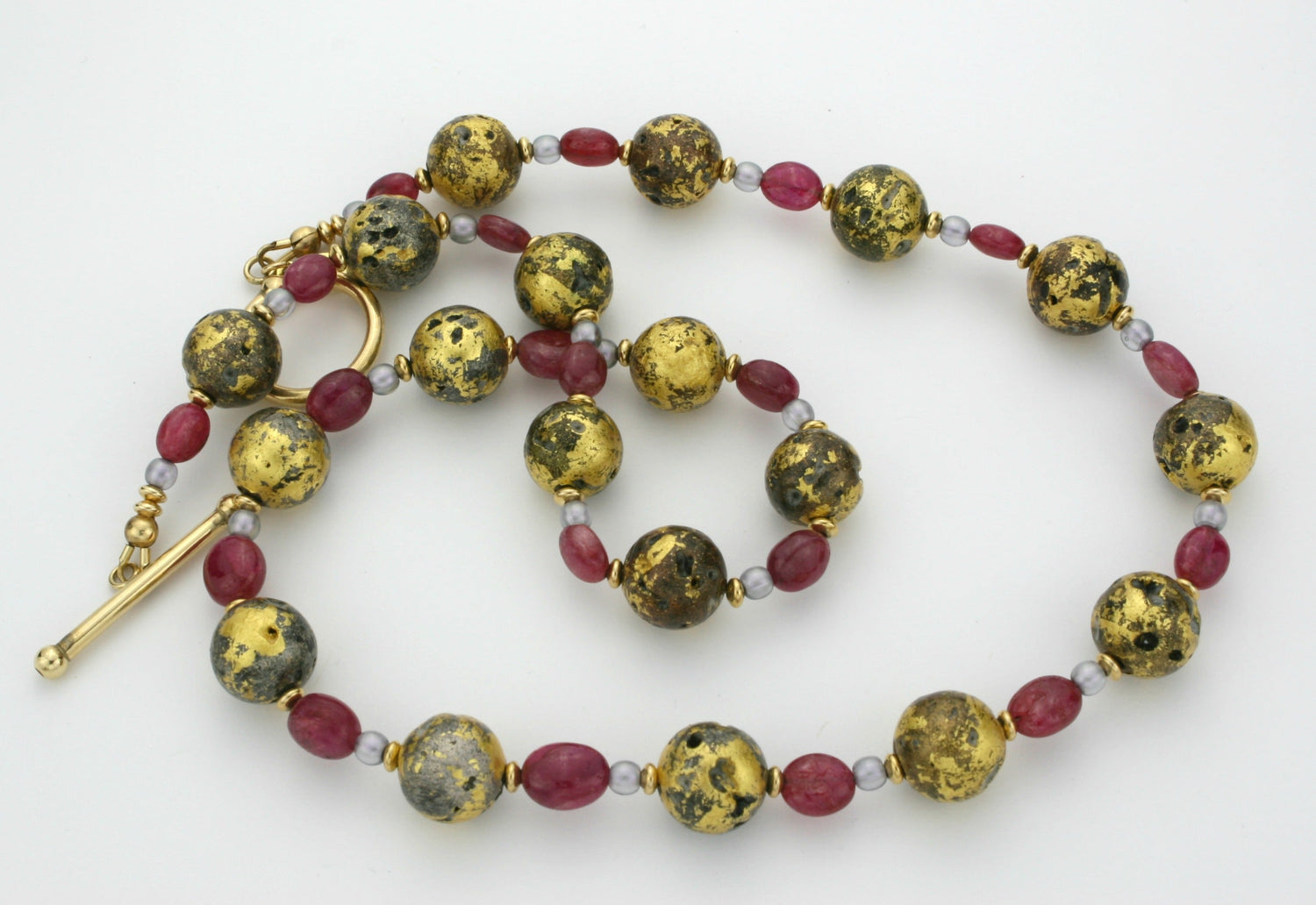 Ruby Glow Necklace - Natural Ruby and Gold Necklace