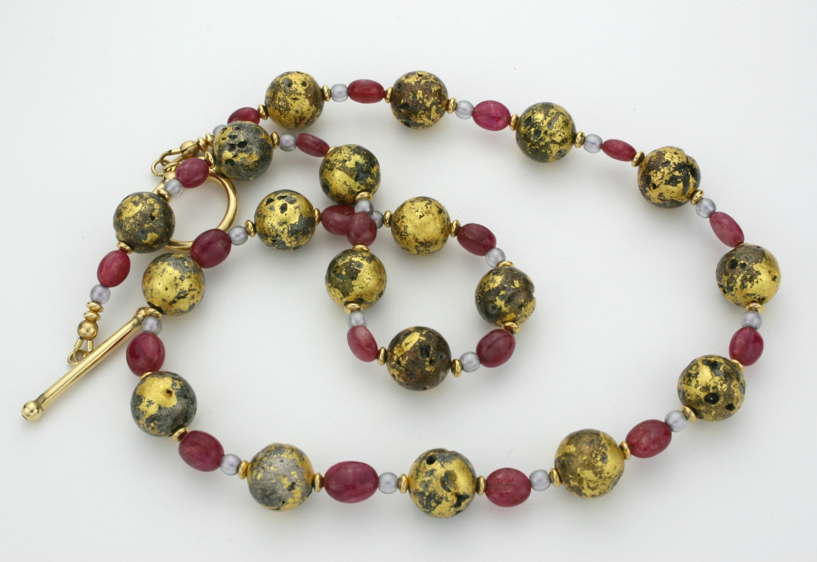 Ruby Glow Necklace - Natural Ruby and Gold Necklace