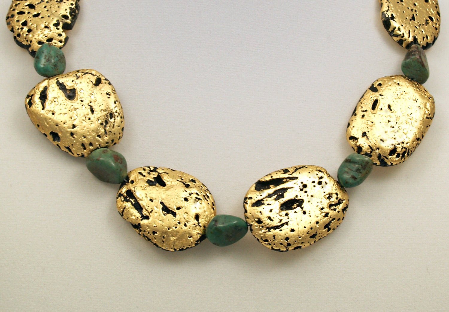 Turquoise Radiance Necklace - Gold and Green Turquoise