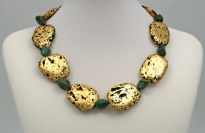 Turquoise Radiance Necklace - Gold and Green Turquoise