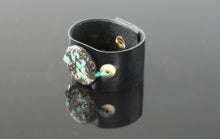 Load image into Gallery viewer, Glow Cuff Turquoise Dazzle - Leather Cuff Bracelet