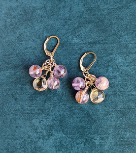 Cluster Glow - Ametrine, Super 7, Gold Earrings