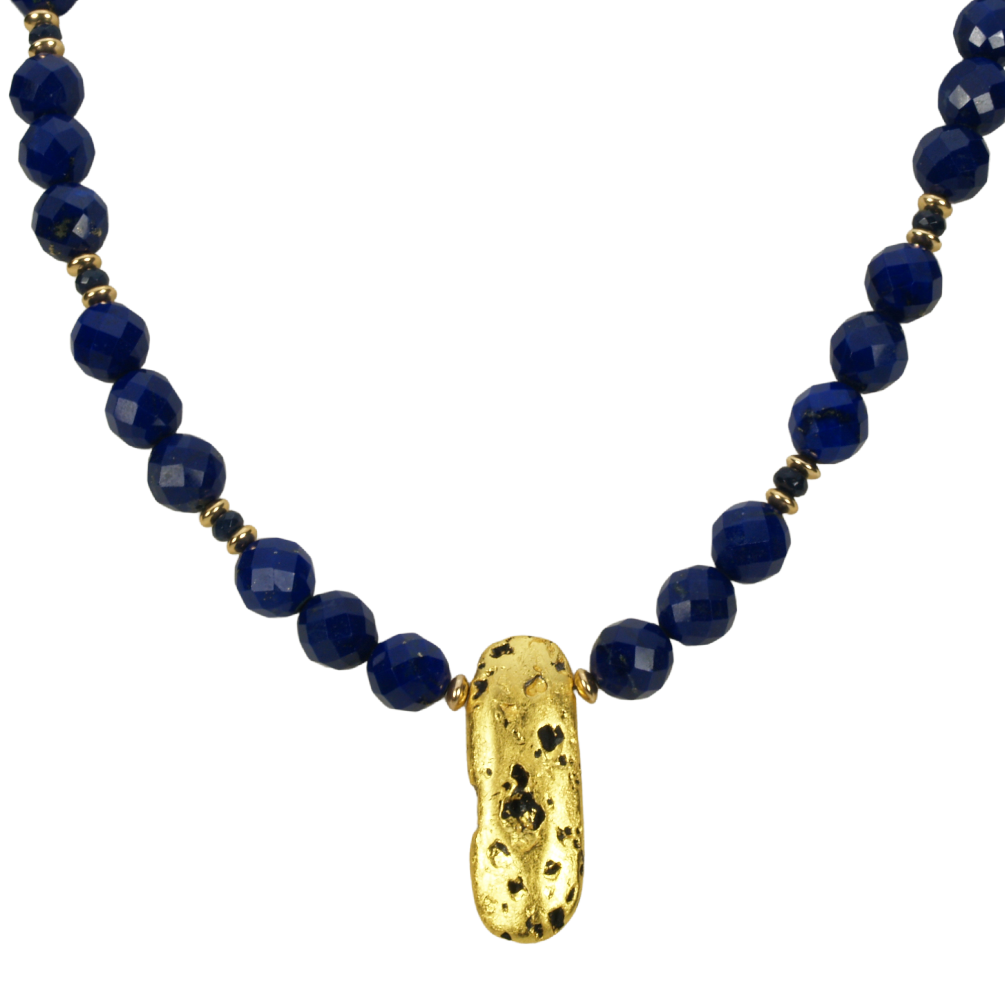 Lapis and 2025 gold necklace