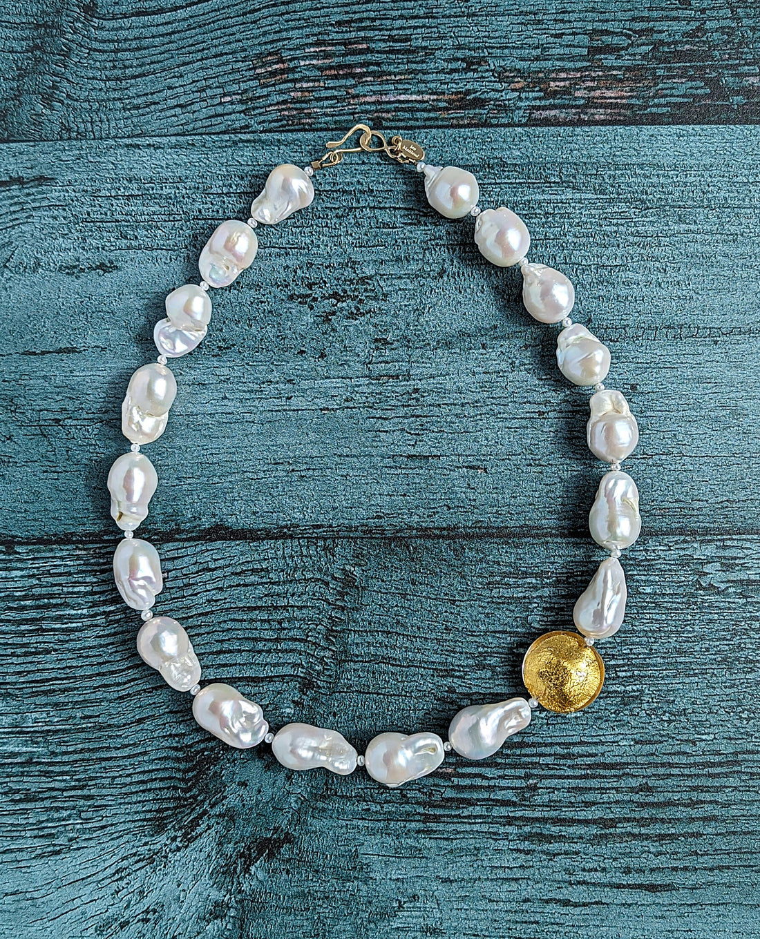 Baroque Pearl and Gold Glow Necklace - SOLD