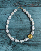 Load image into Gallery viewer, Baroque Pearl and Gold Glow Necklace - SOLD
