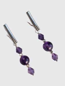 Purple Elegance - Amethyst, Sterling Silver Earrings