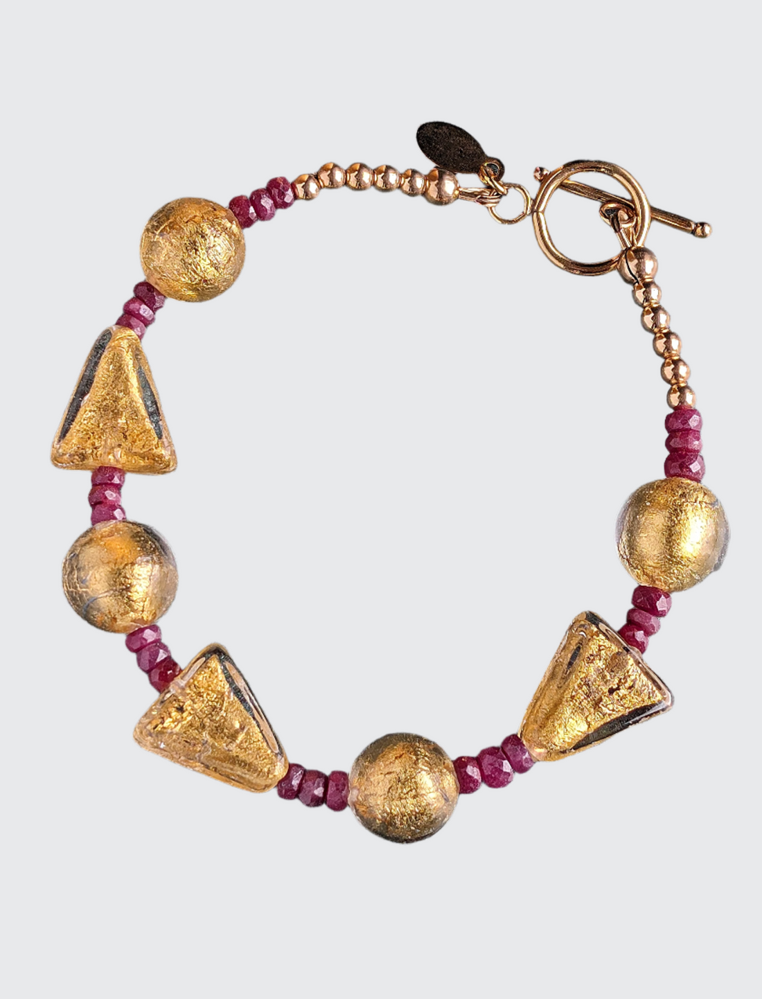 Ruby and Venetian Gold Bracelet "Ruby and Gustav"
