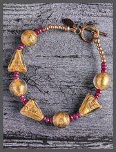 Load image into Gallery viewer, Ruby and Venetian Gold Bracelet &quot;Ruby and Gustav&quot;