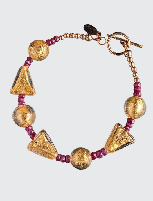 Ruby and Venetian Gold Bracelet 