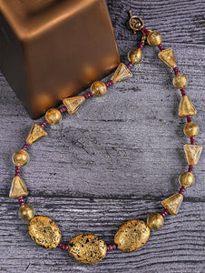 Ruby and Gold Venetian Glass Necklace "Ruby and Gustav"