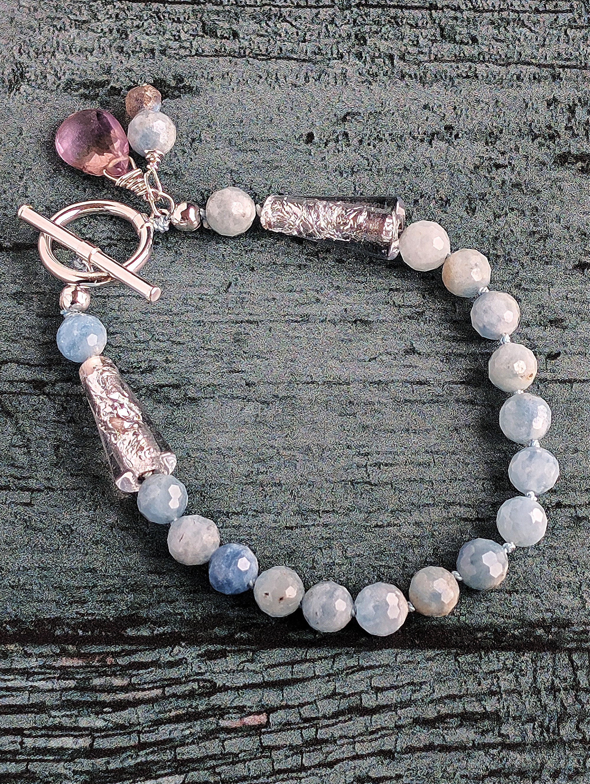 Sparkle Glow - Aquamarine and Silver Bracelet