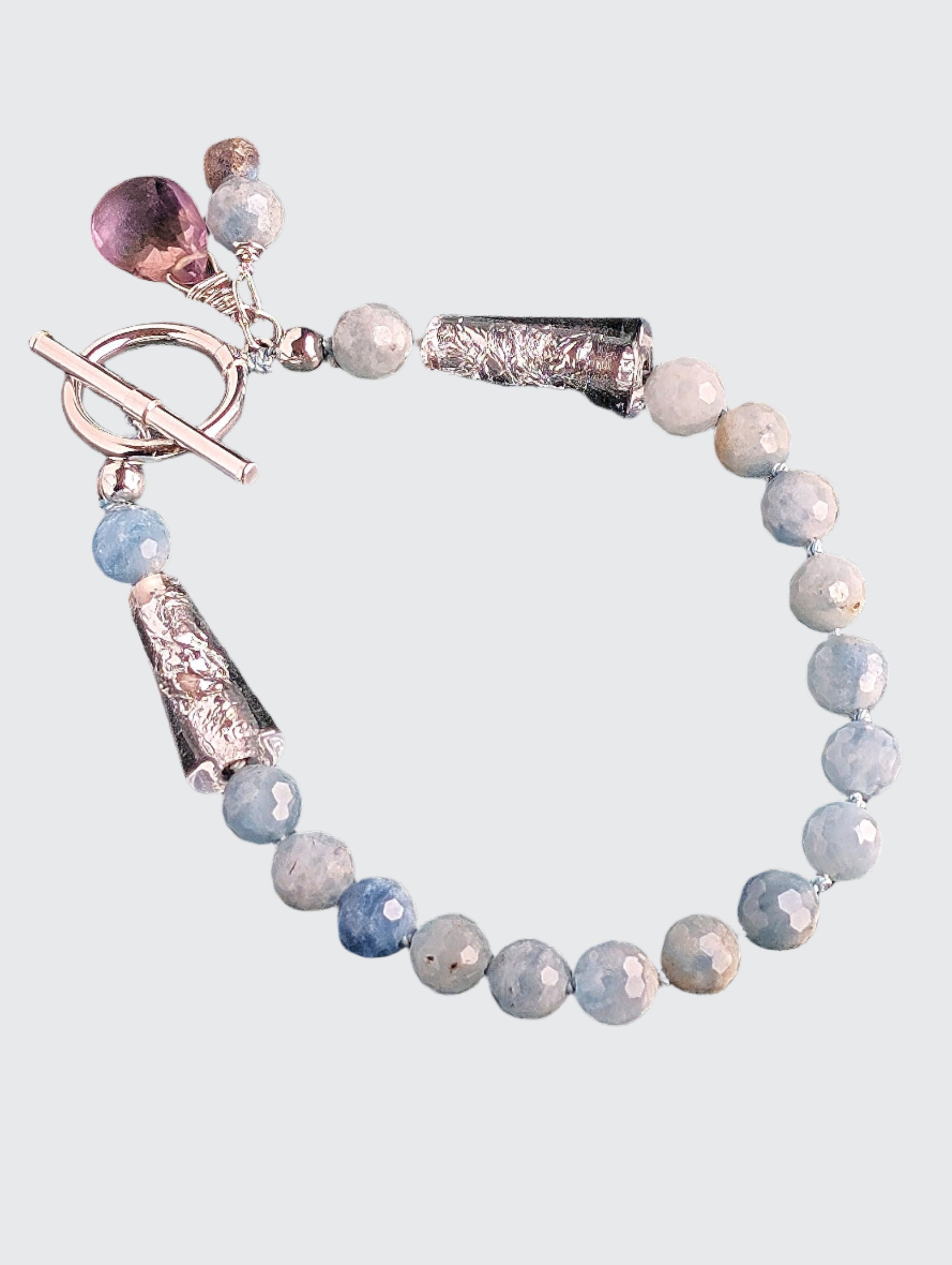 Sparkle Glow - Aquamarine and Silver Bracelet