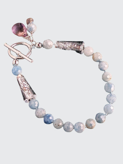 Sparkle Glow - Aquamarine and Silver Bracelet