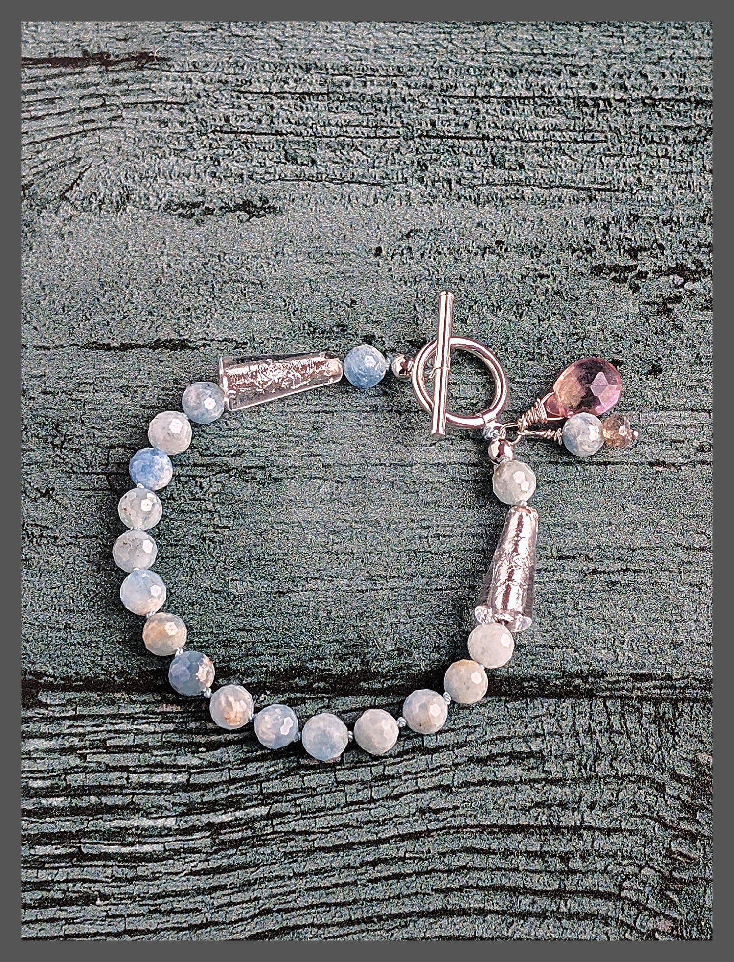 Sparkle Glow - Aquamarine and Silver Bracelet
