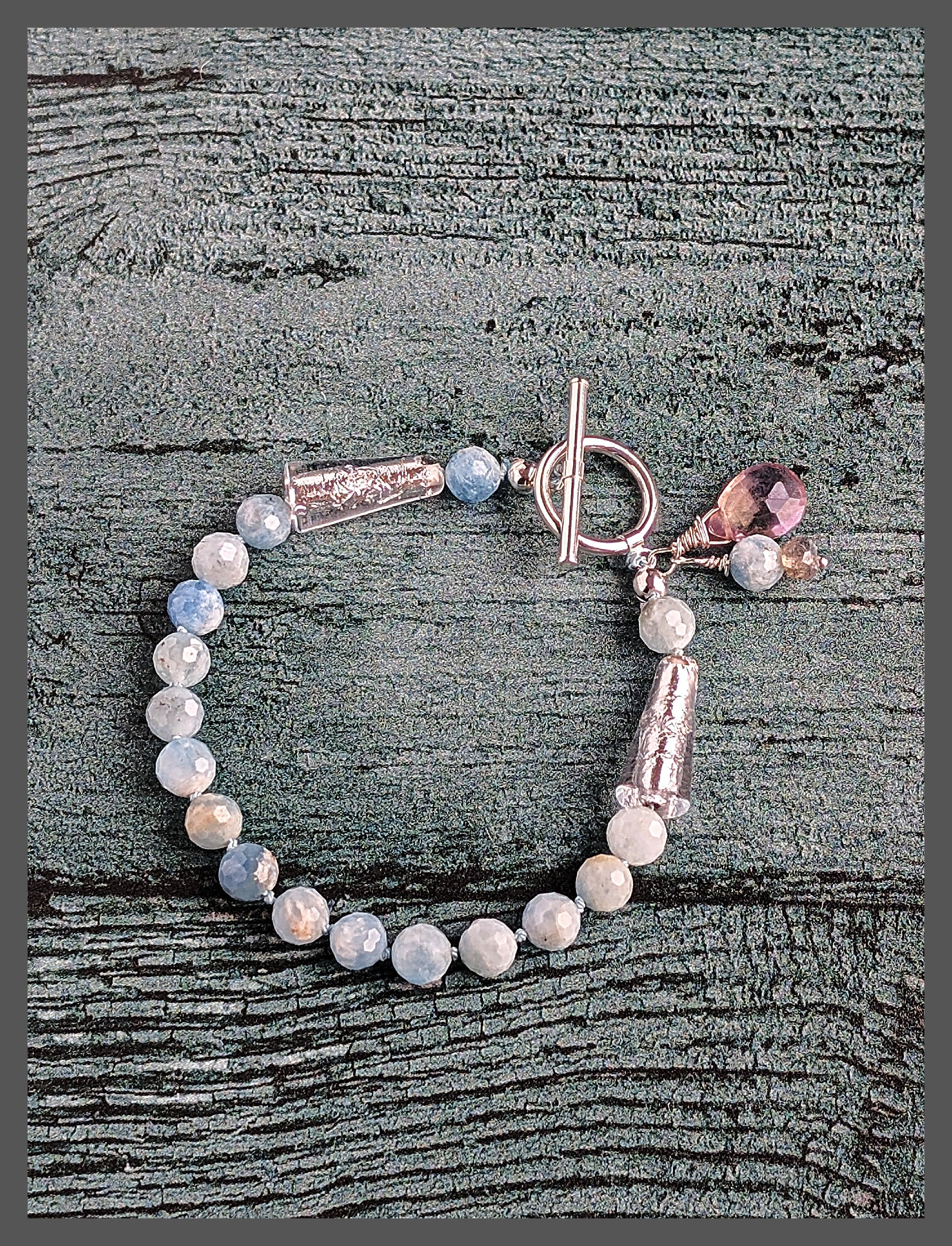 Sparkle Glow - Aquamarine and Silver Bracelet