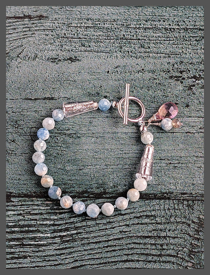 Sparkle Glow - Aquamarine and Silver Bracelet