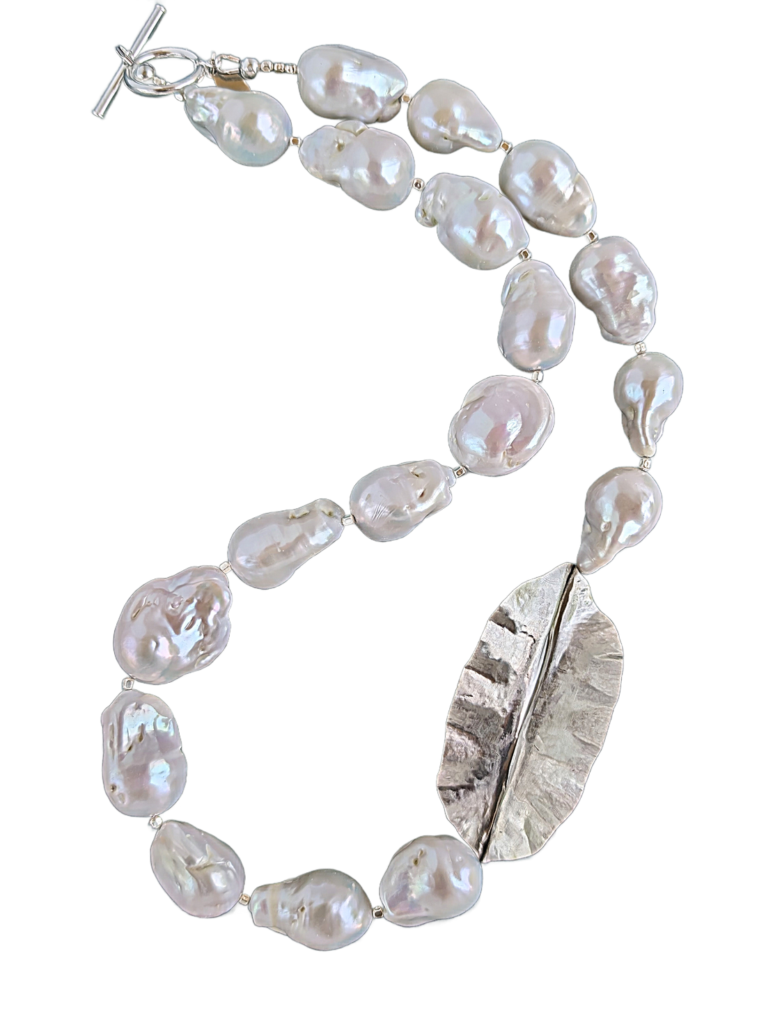 Baroque Glow - Pearl and Silver Necklace