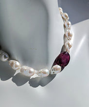 Load image into Gallery viewer, Romancing the Stone - Baroque Pearl and Ruby Necklace