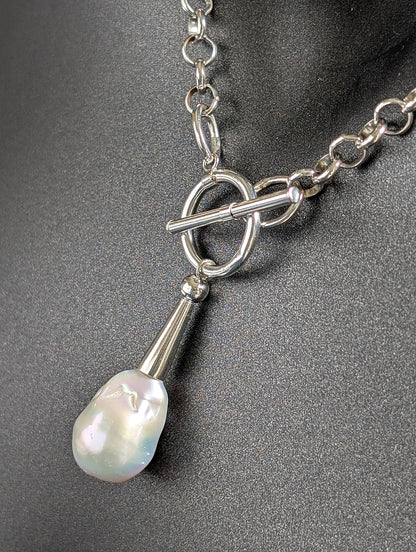 Baroque Pearl and Toggle Necklace