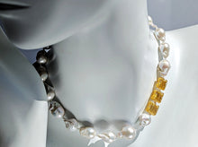 Load image into Gallery viewer, Champagne and Bubbles Baroque Pearl and Gold Necklace