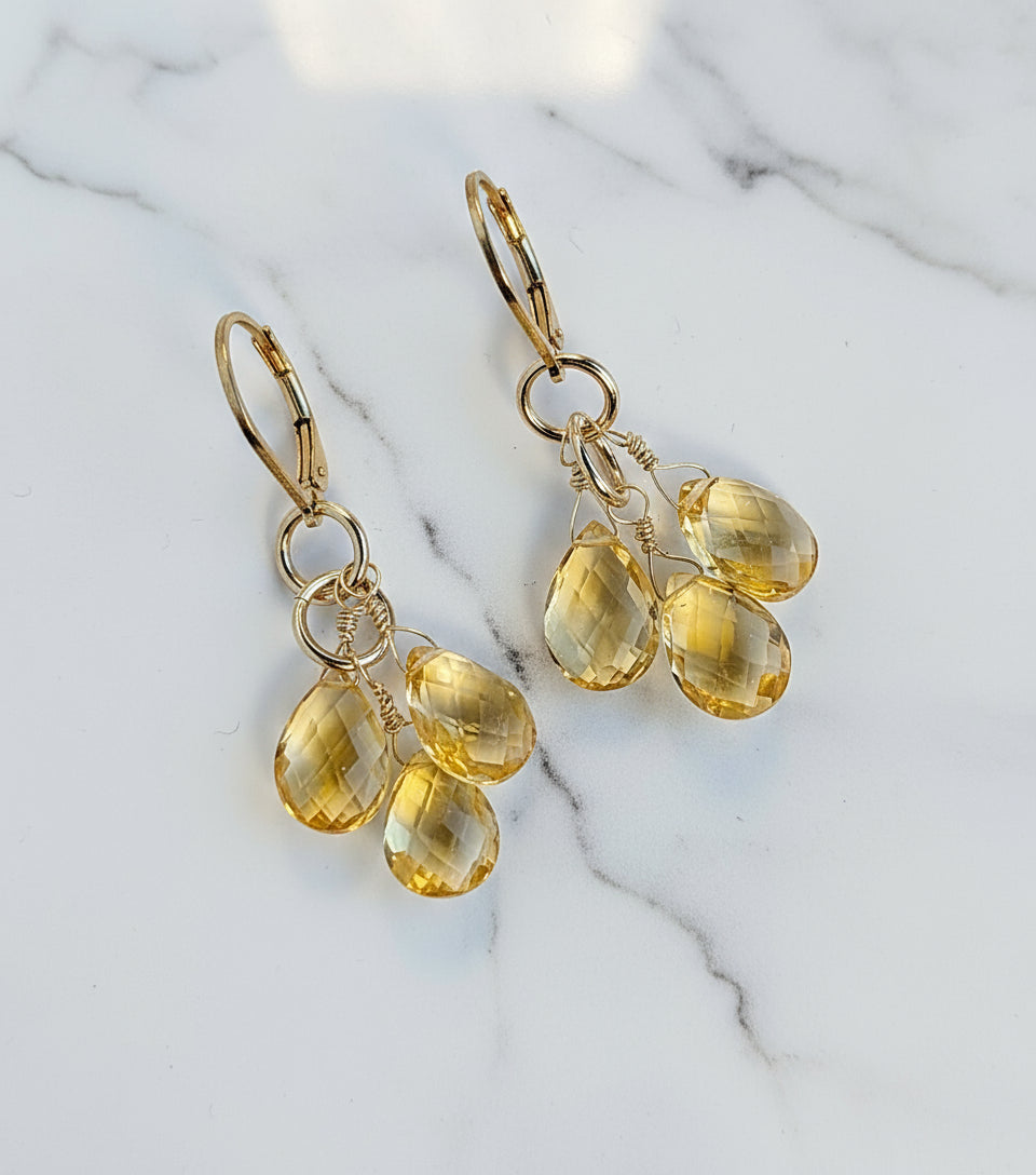 Citrine Cluster Earrings