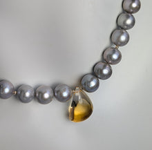 Load image into Gallery viewer, Citrine&#39;s Aura - Citrine and Pearl Necklace